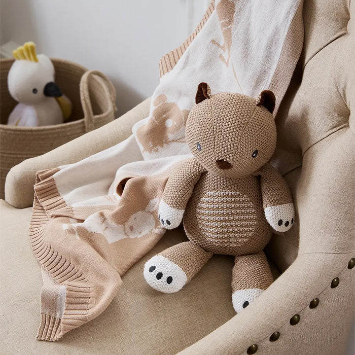 Cotton Knit Pram Blanket - Australiana