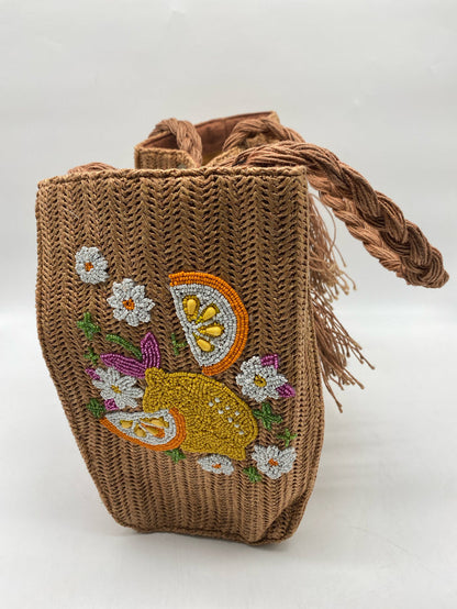 DAISY CITRUS STRAW TOTE