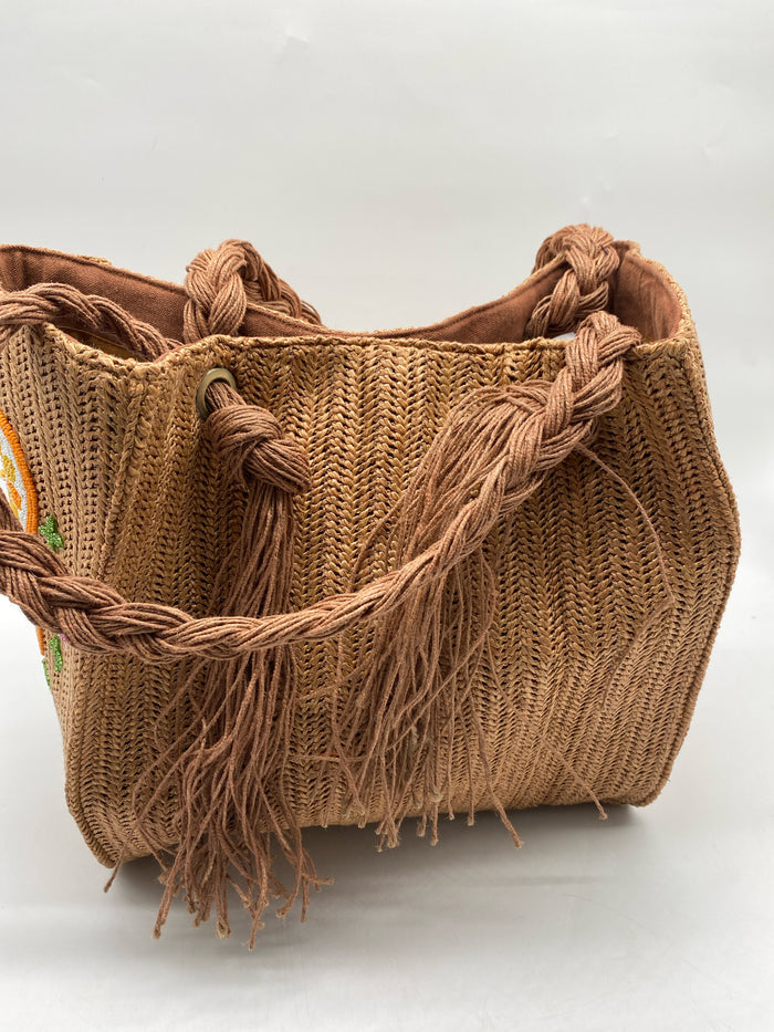 DAISY CITRUS STRAW TOTE