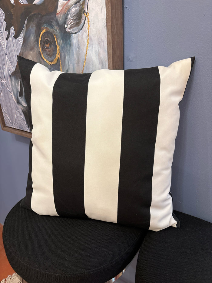 DECORATIVE PILLOW BLACK AND WHITE STRIPES