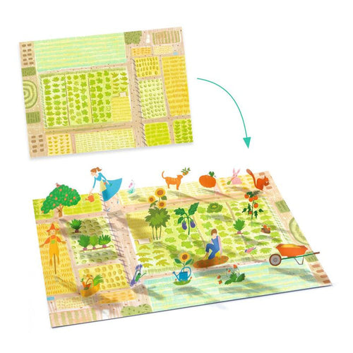 Djeco 80 piece 3D Lift-Up Sticker Playset - Farm
