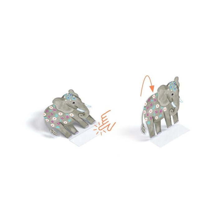 Djeco 80 piece 3D Lift-Up Sticker Playset - Jungle Animals