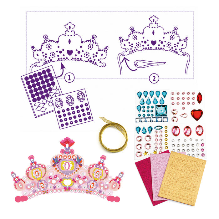 Djeco Do It Yourself Princess Tiaras Mosaic Stickers Kit