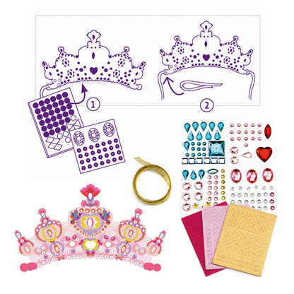 Djeco Do It Yourself Princess Tiaras Mosaic Stickers Kit