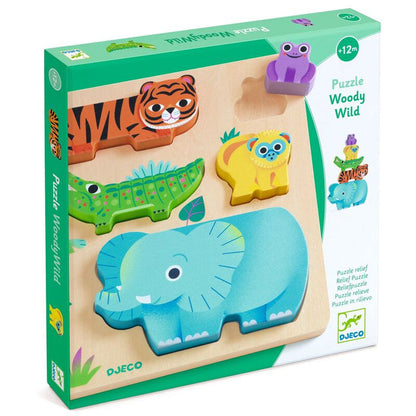 Djeco WoodyWild Wooden Animal Puzzle