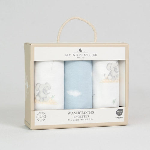 Elephant Playtime 3pk Washcloth Gift Set