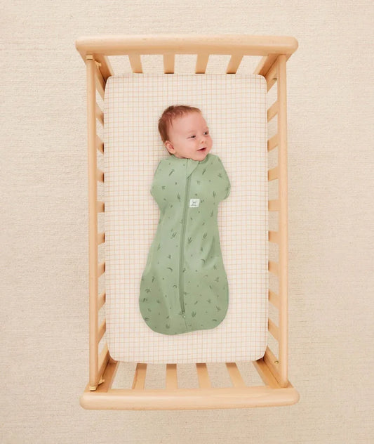 ergoPouch Organic Fitted Bassinet Sheet - Caramel Grid