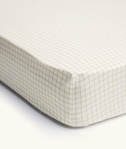 ergoPouch Organic Fitted Cot Sheet - Caramel Grid
