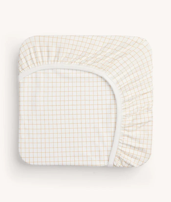 ergoPouch Organic Fitted Cot Sheet - Caramel Grid