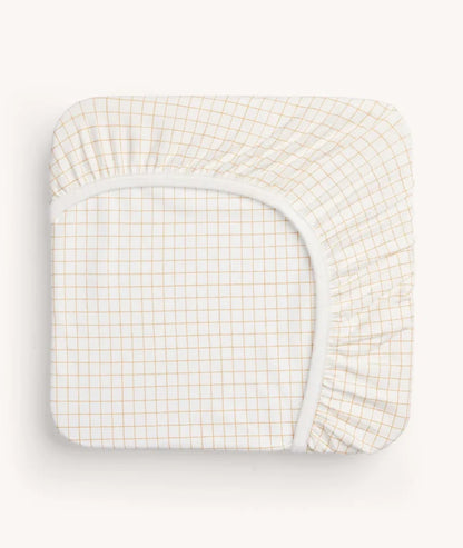 ergoPouch Organic Fitted Cot Sheet - Caramel Grid