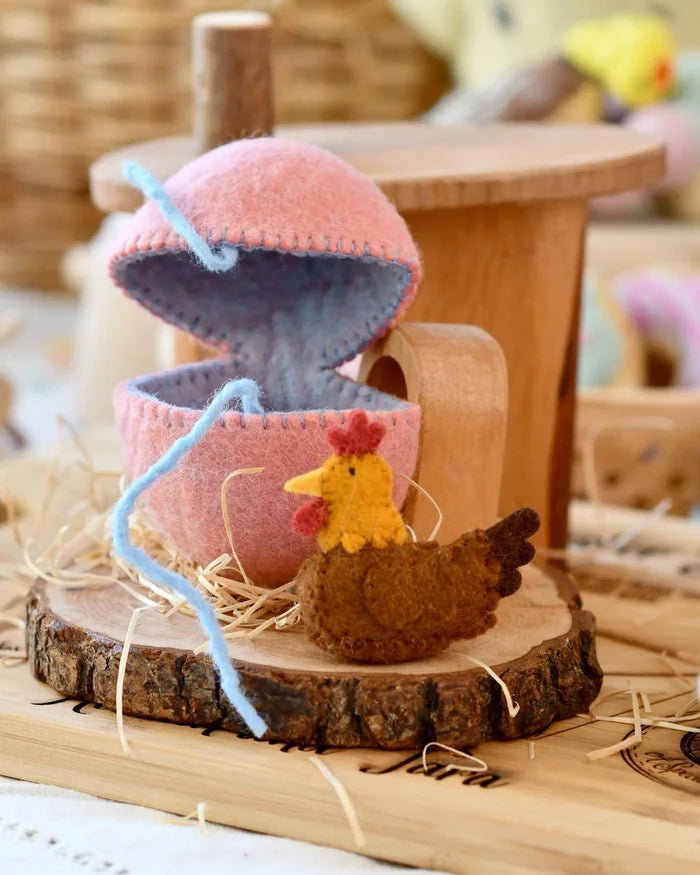 Felt Surprise Egg - with Hen Inside