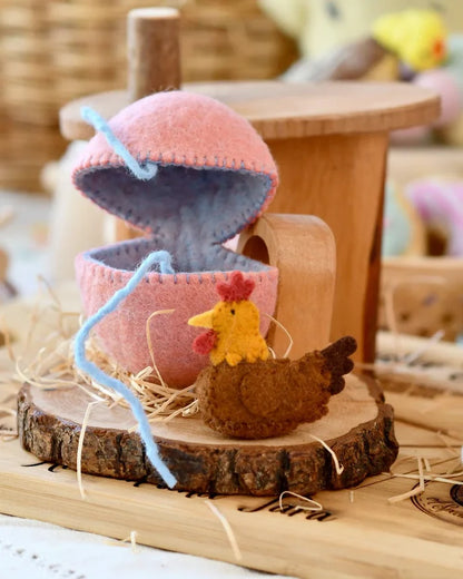 Felt Surprise Egg - with Hen Inside