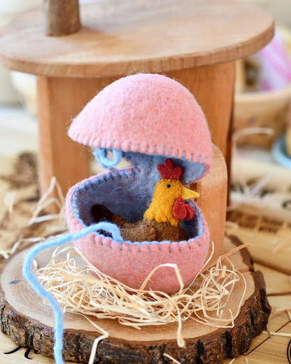 Felt Surprise Egg - with Hen Inside