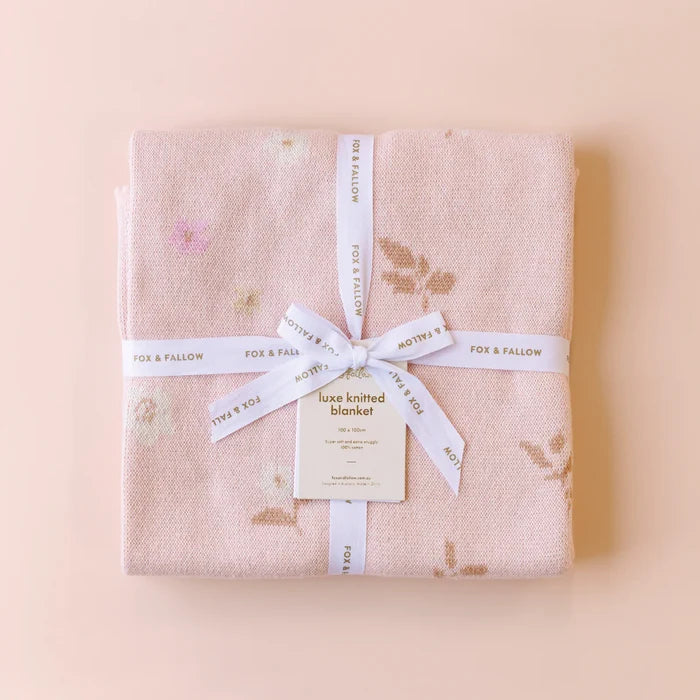 Fox & Fallow Cotton Blanket - Dusty Roses