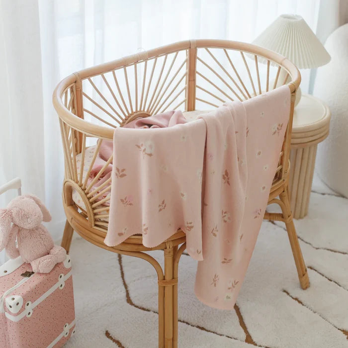 Fox & Fallow Cotton Blanket - Dusty Roses