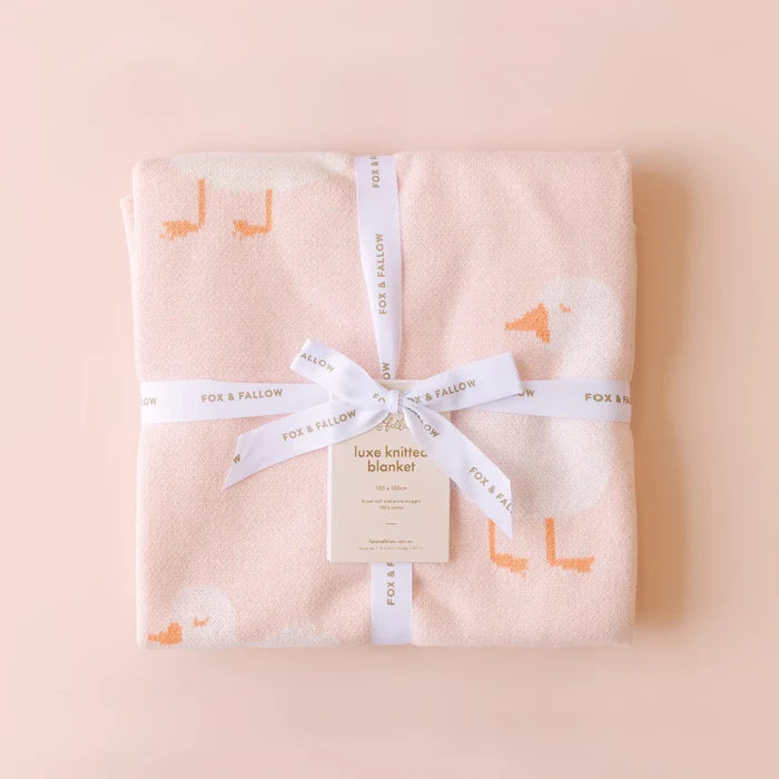 Fox & Fallow Cotton Blanket - Pink Ducks