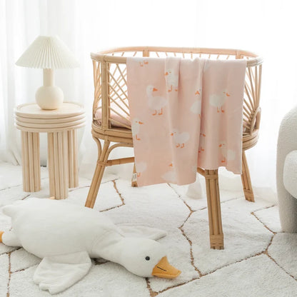 Fox & Fallow Cotton Blanket - Pink Ducks