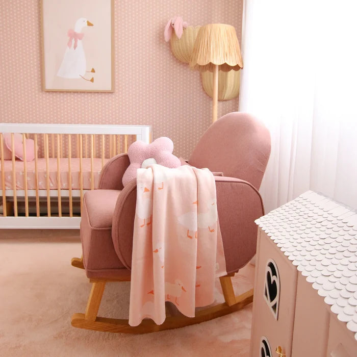 Fox & Fallow Cotton Blanket - Pink Ducks
