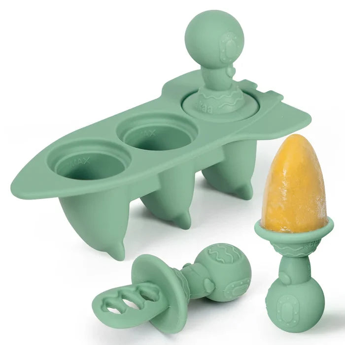 Haakaa Silicone Astronaut Ice Pop Mould Set - Pea Green