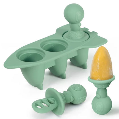 Haakaa Silicone Astronaut Ice Pop Mould Set - Pea Green