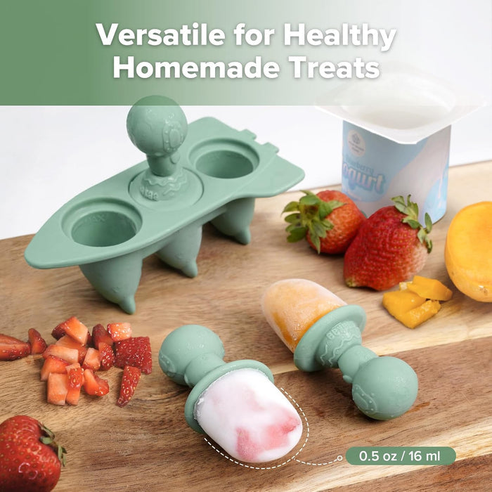 Haakaa Silicone Astronaut Ice Pop Mould Set - Pea Green