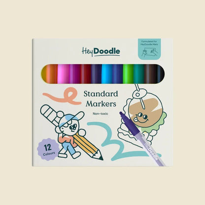 Hey Doodle Standard Colour Marker 12 Pack