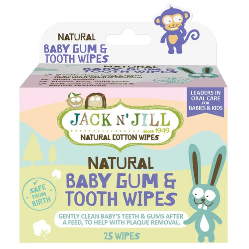 Jack N' Jill Natural Baby Gum & Tooth Wipes - 25 Pack