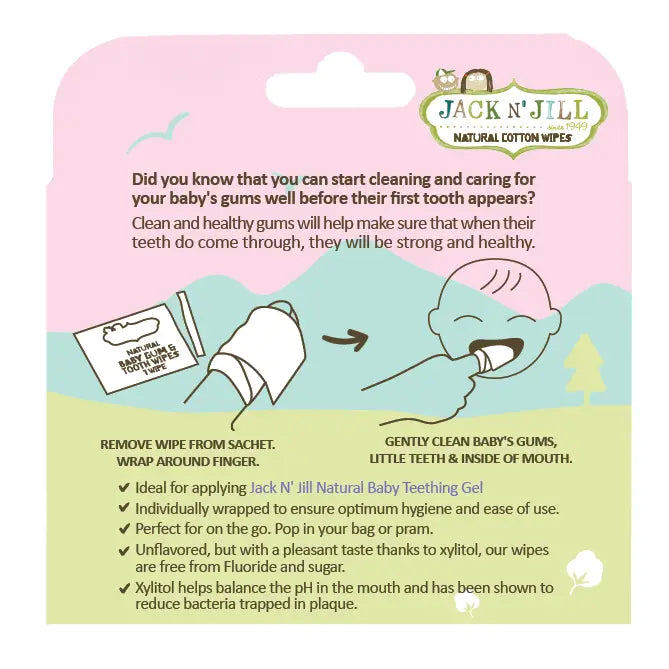 Jack N' Jill Natural Baby Gum & Tooth Wipes - 25 Pack