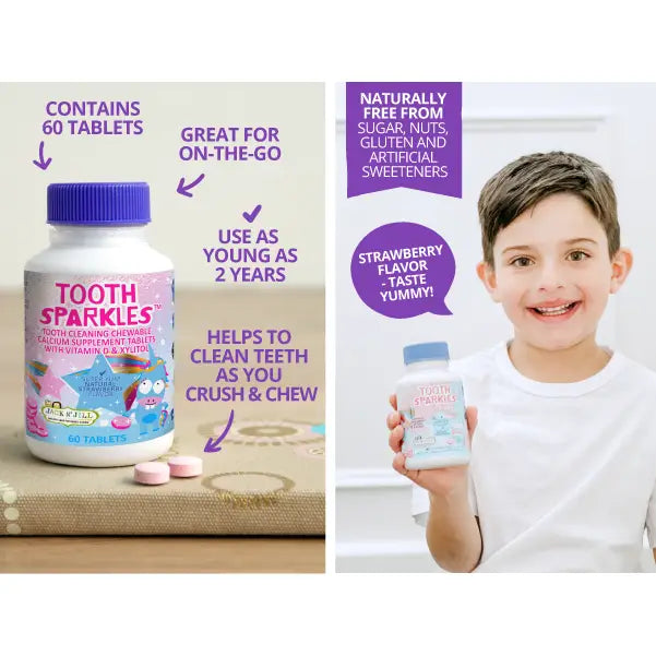 Jack N' Jill Tooth Sparkles 60 Pack - Tooth Cleaning Chews