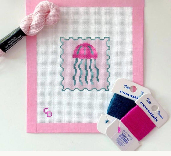 jellyfish stamp canvas