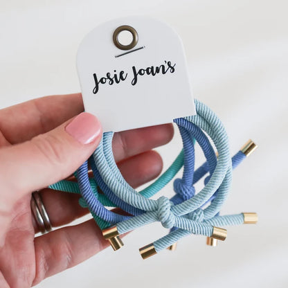 Josie Joan's Hair Tie Essentials Set of 5 | Pastel Blue