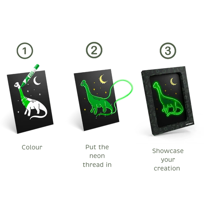 KIDYNEON Kit for Illuminated Wall Decoration - Dino