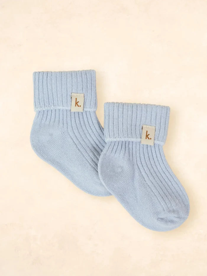 Kiin Cotton Ribbed Baby Socks - Blue
