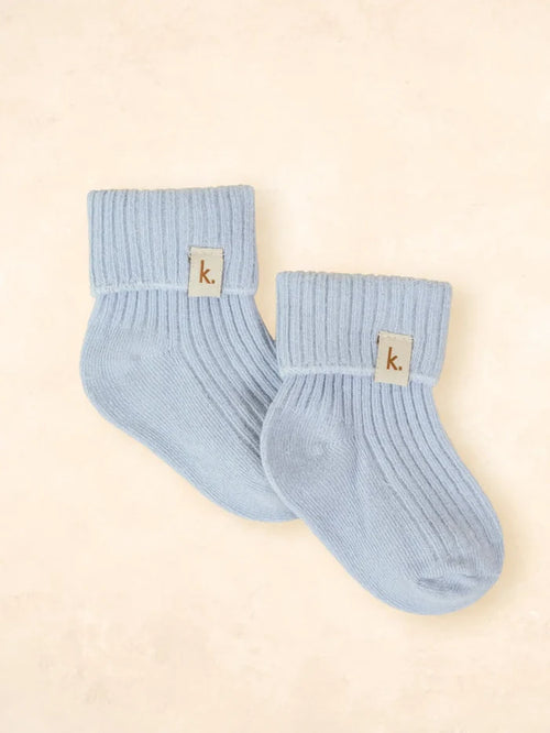 Kiin Cotton Ribbed Baby Socks - Blue