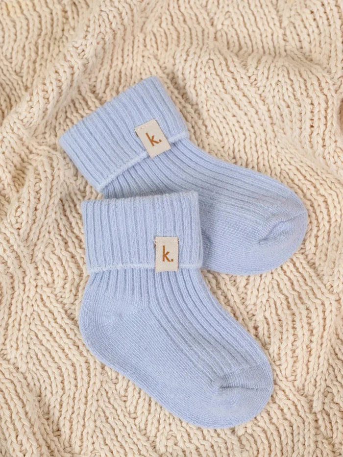 Kiin Cotton Ribbed Baby Socks - Blue