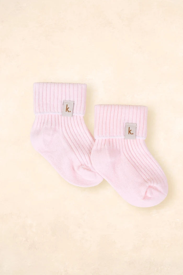 Kiin Cotton Ribbed Baby Socks - Pink