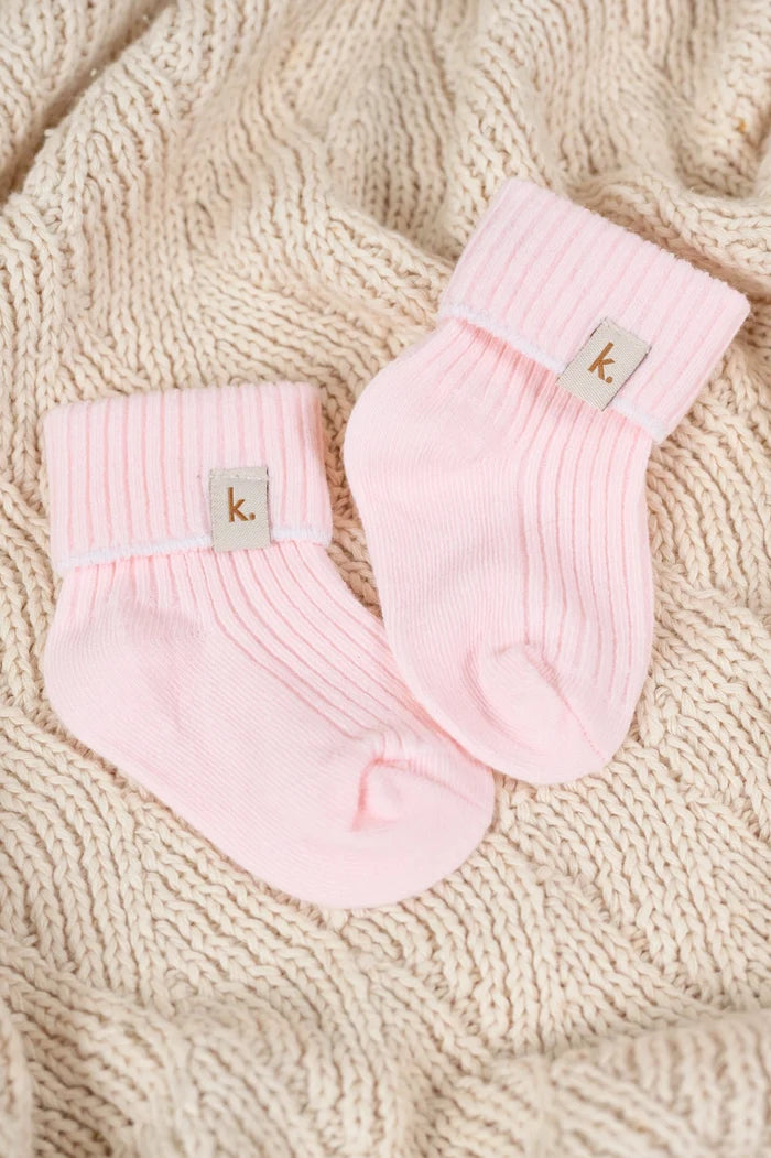 Kiin Cotton Ribbed Baby Socks - Pink