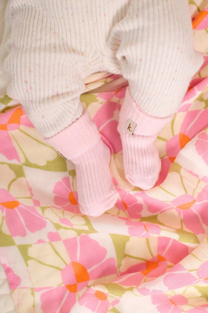 Kiin Cotton Ribbed Baby Socks - Pink