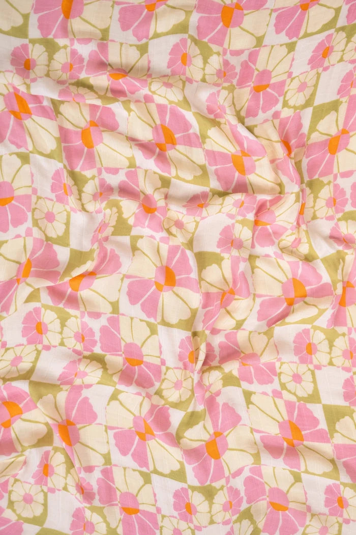 Kiin Organic Bamboo Cotton Muslin Swaddle - Whimsy