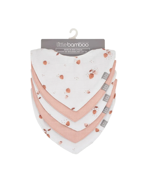 Little Bamboo Baby Muslin Bib 5 Pack - Dusty Rose