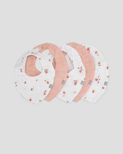 Little Bamboo Baby Muslin Bib 5 Pack - Dusty Rose