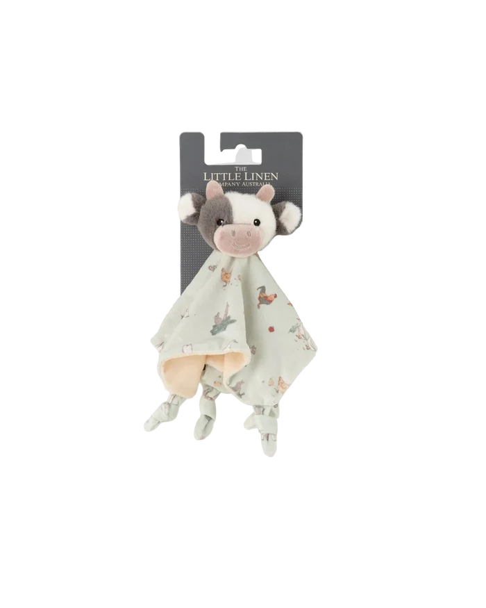 Little Linen Baby Comforter - Farmyard Cow