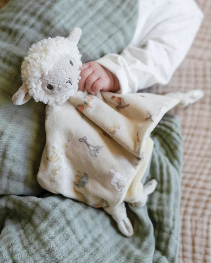 Little Linen Baby Comforter - Farmyard Lamb