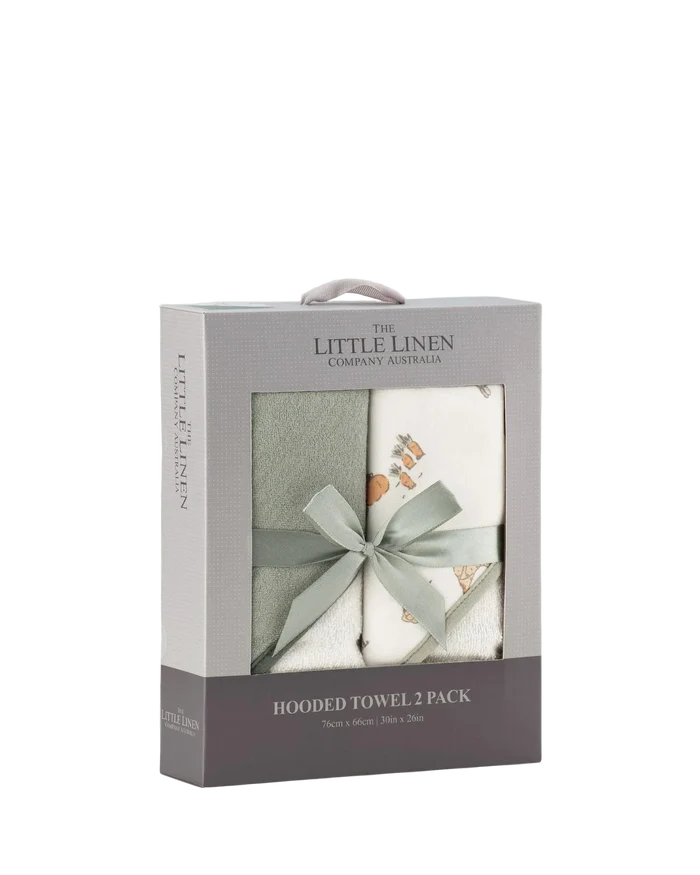 Little Linen Baby Hooded Towels 2 Pack - Farmyard Lamb