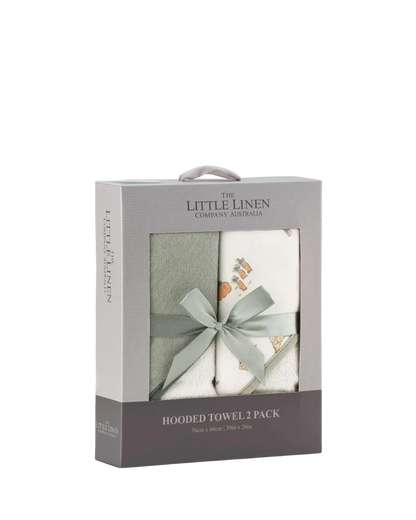 Little Linen Baby Hooded Towels 2 Pack - Farmyard Lamb