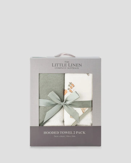 Little Linen Baby Hooded Towels 2 Pack - Farmyard Lamb
