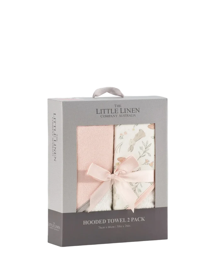 Little Linen Baby Hooded Towels 2 Pack - Harvest Bunny