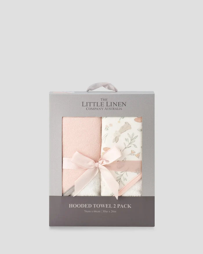 Little Linen Baby Hooded Towels 2 Pack - Harvest Bunny
