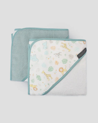 Little Linen Baby Hooded Towels 2 Pack - Savanna Giraffe