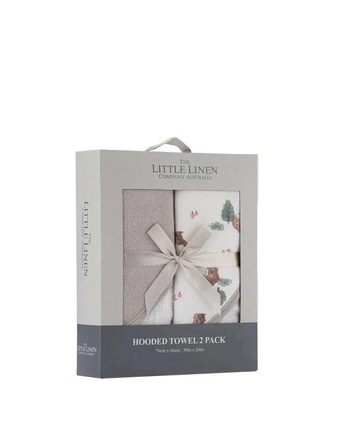 Little Linen Baby Hooded Towels 2 Pack - Willow Bear